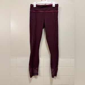Lululemon Leggings Pace Queen Tights Bordeaux Drama Raspberry 7/8 Length